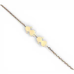 Срібний браслет для гравіювання з позолотою Дві донечки 