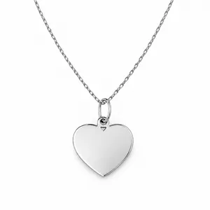 Silver Necklace Heart for Engraving  зображення 2