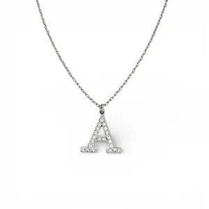 Срібне кольє буква А 