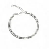 Срібний Браслет Доріжка З Фіанітами 