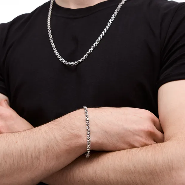 Срібний чоловічий набір Струмок