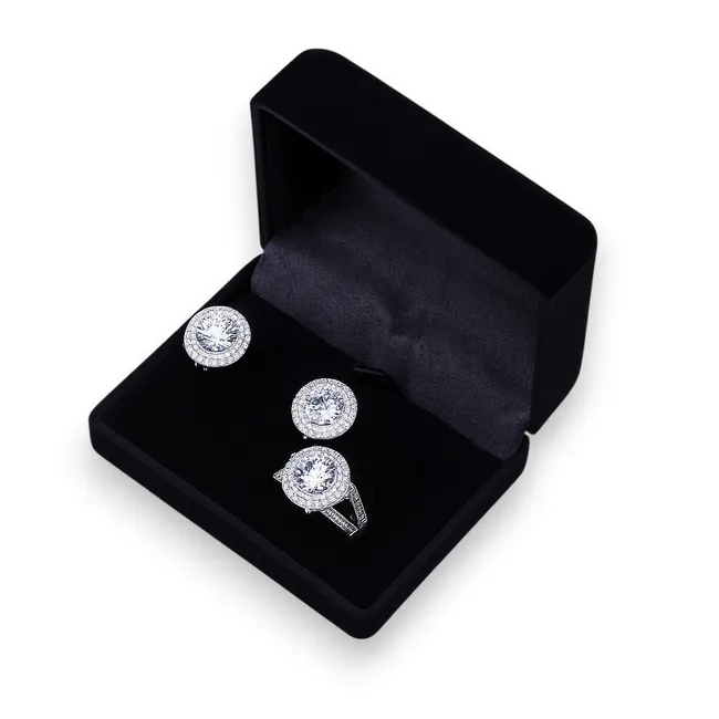 Срібний набір Розкіш та чорний футляр  зображення 2