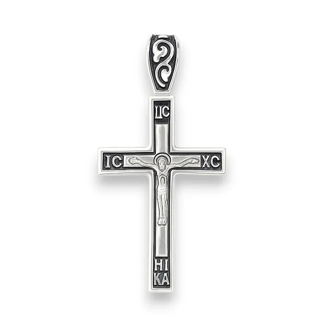 Серебряный крестик Нежность большой  