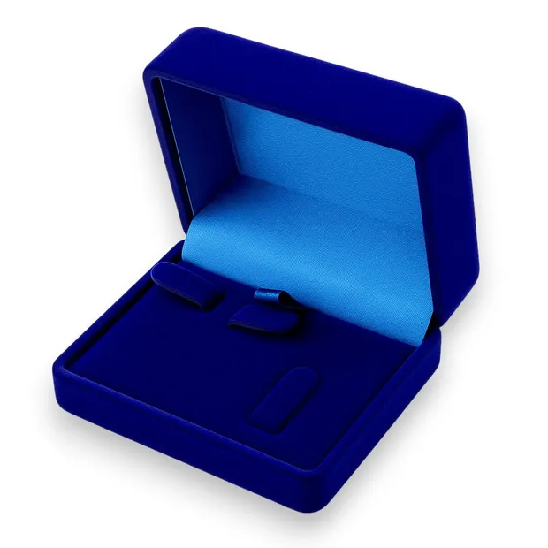 Футляр синий под сережки и кольцо 