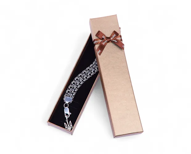 Срібний браслет Тризуб та подарункове пакування