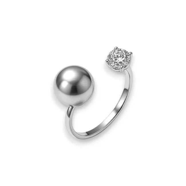 Срібна каблучка кулька та цирконій  