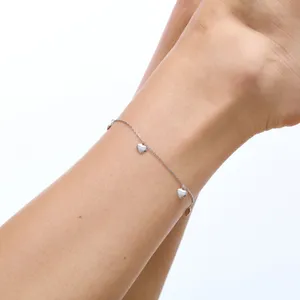 Серебрян браслет Сердечки  зображення 3