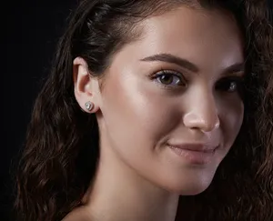 Срібні сережки Марсель та Футляр з підсвіткою Сердечко Рожеве  зображення 2