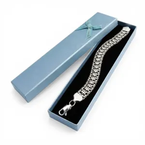 Срібний чоловічий браслет Тризуб та Коробка під браслет Romance 