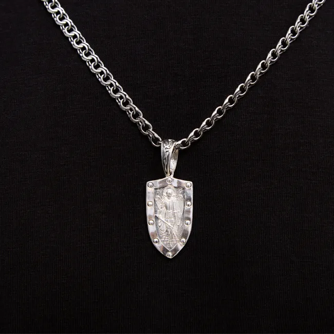 Срібна підвіска Щит Архангел   зображення 4