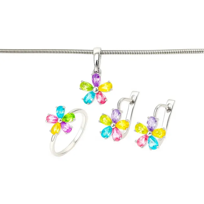 Срібний набір Квітка 