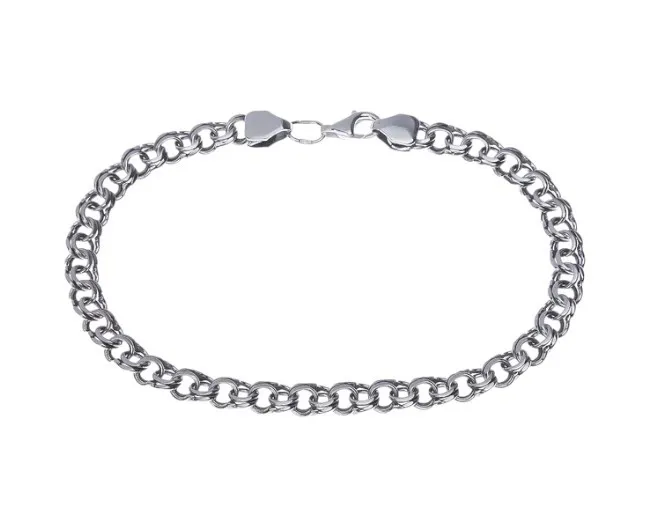 Срібний браслет плоский бісмарк  