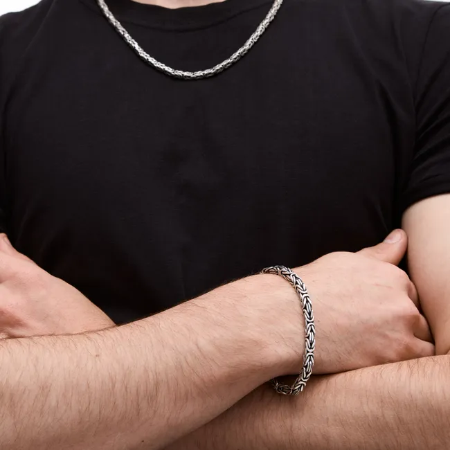 Срібний чоловічий набір Лисячий Хвіст  зображення 3