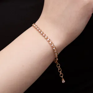 Срібний браслет Арабський Бісмарк в позолоті з фіанітами  зображення 4