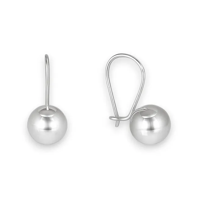 Silver earrings with french clasp Ball 