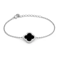 Срібний браслет Конюшинка