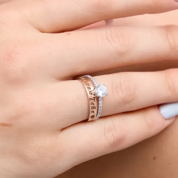 Подарунок для коханої на 8 березня - срібна каблучка Кохаю