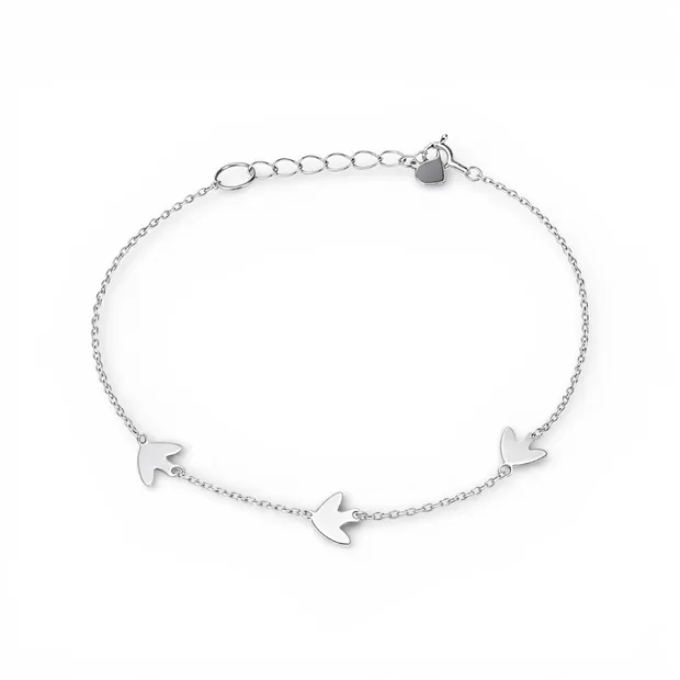 Silver Bracelet Swallows