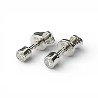 Серебряные серьги пусеты Фианит 