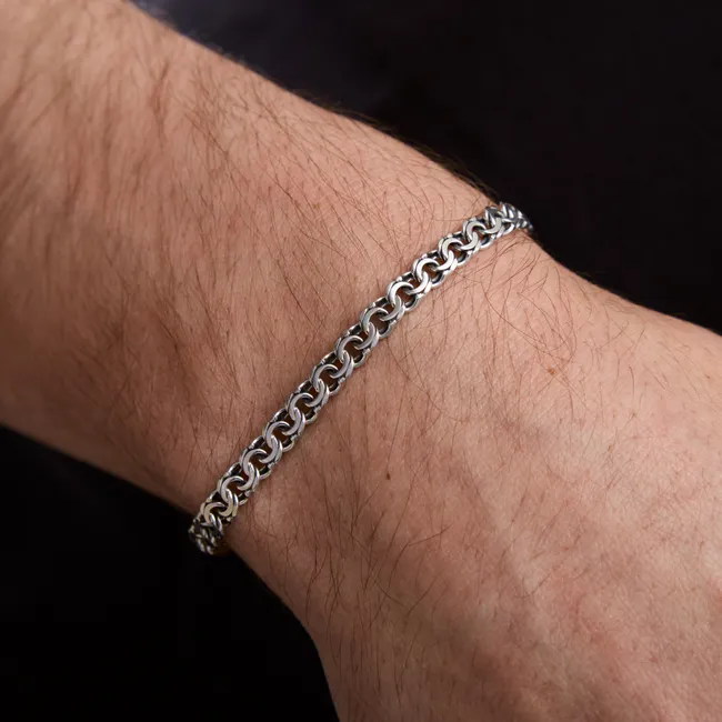 Срібний браслет Плоский Бісмарк   зображення 2