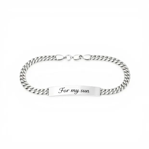 Срібний браслет Панцирний з пластиною