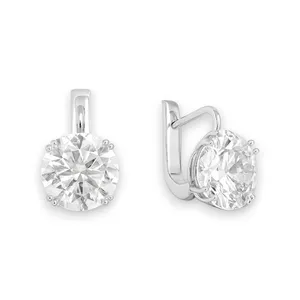 Срібні сережки англійська застібка Великий Фіаніт  