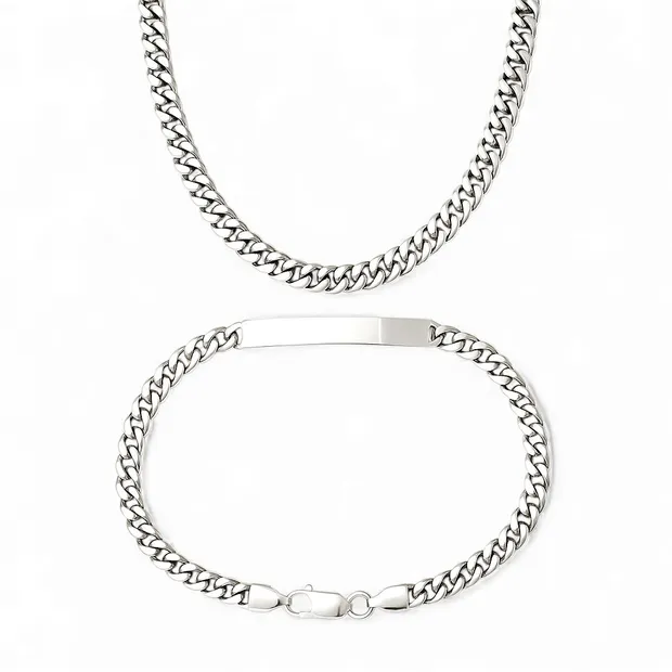 Срібний чоловічий набір Панцирний