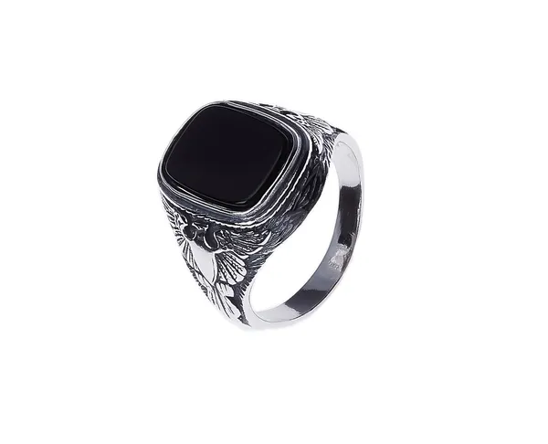 Серебряное мужское кольцо Феникс 15055