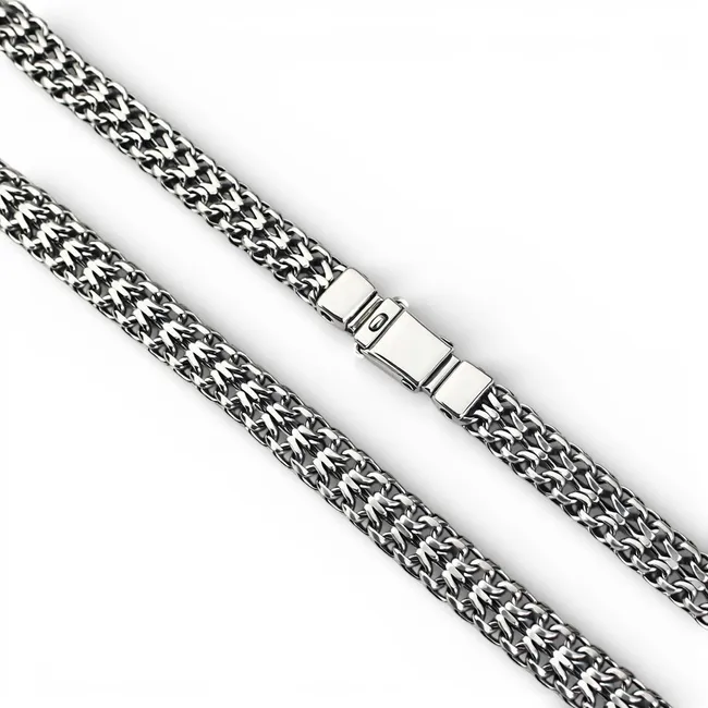 Срібний ланцюжок Тризуб з коробкою 