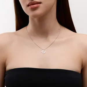 Срібне кольє буква М  зображення 3