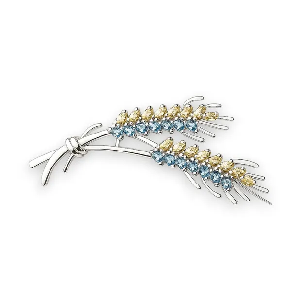 Срібна шпилька Колосок велика