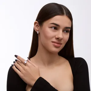 Срібний набір Грація та футляр Інь-Янь червоний  зображення 2