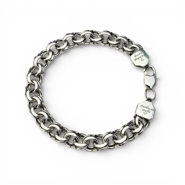 Silver bracelet Flat bismarck 