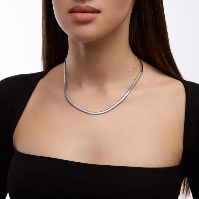 Серебряная цепочка Плоский Снейк   зображення 2