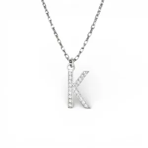 Срібне кольє буква К 