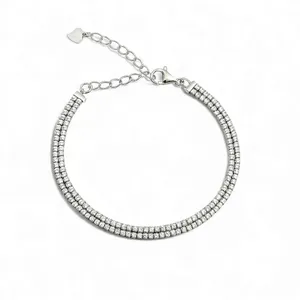 Срібний Браслет Доріжка З Фіанітами  