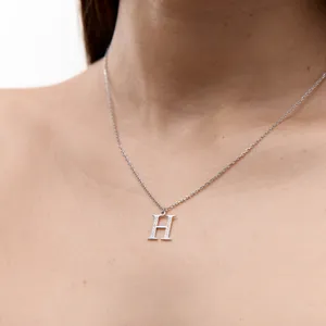 Срібне кольє буква Н  зображення 4