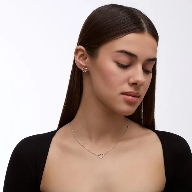 Срібний набір Сердечко