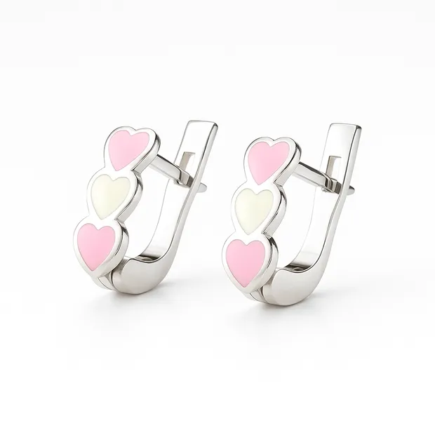 Срібні сережки дитячі Сердечка