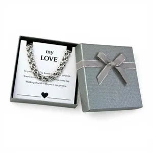 Срібний чоловічий браслет класичний бісмарк та листівка для коханого 