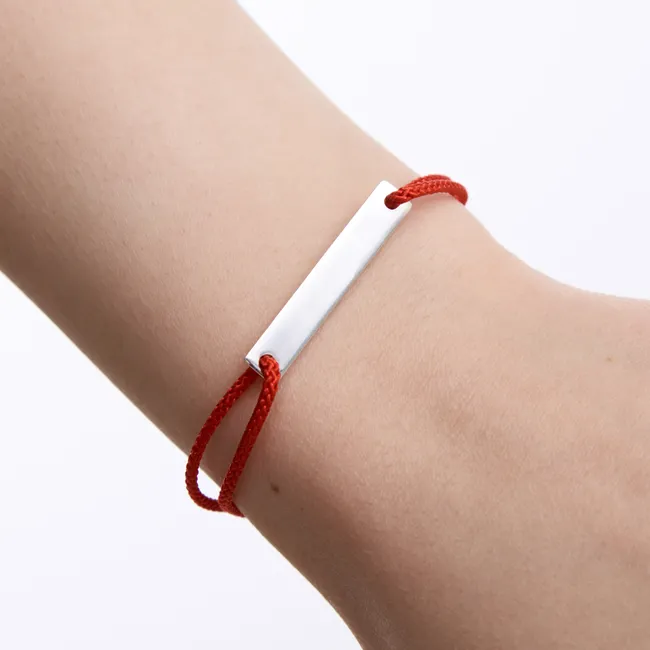 Шовковий браслет зі срібними вставками  зображення 3