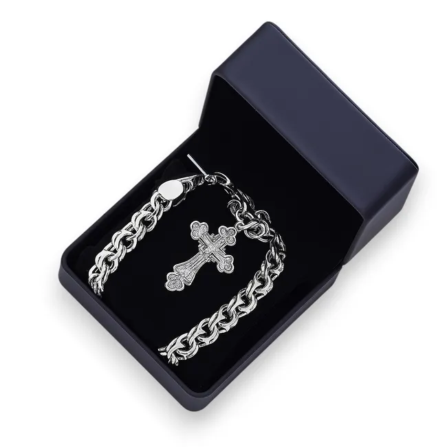 Срібний набір Сильний та футляр Класика 