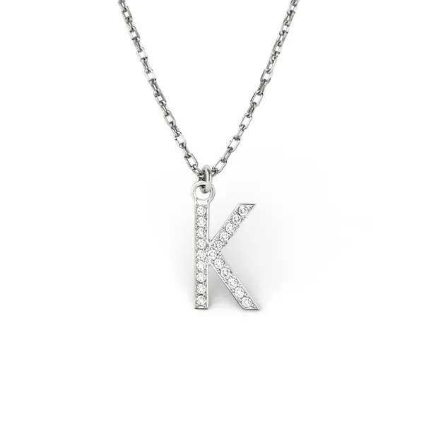 Срібне кольє буква К