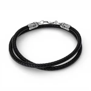 Серебряный шнурокшелковый со вставками/Свобода широкий 