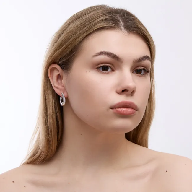 Срібні сережки англійська застібка Лекко   зображення 4