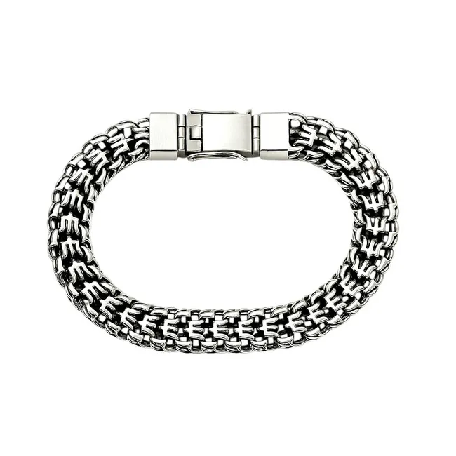 Срібний браслет Тризуб з коробкою 