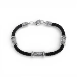 Silver silk bracelet wide with inserts Faith 