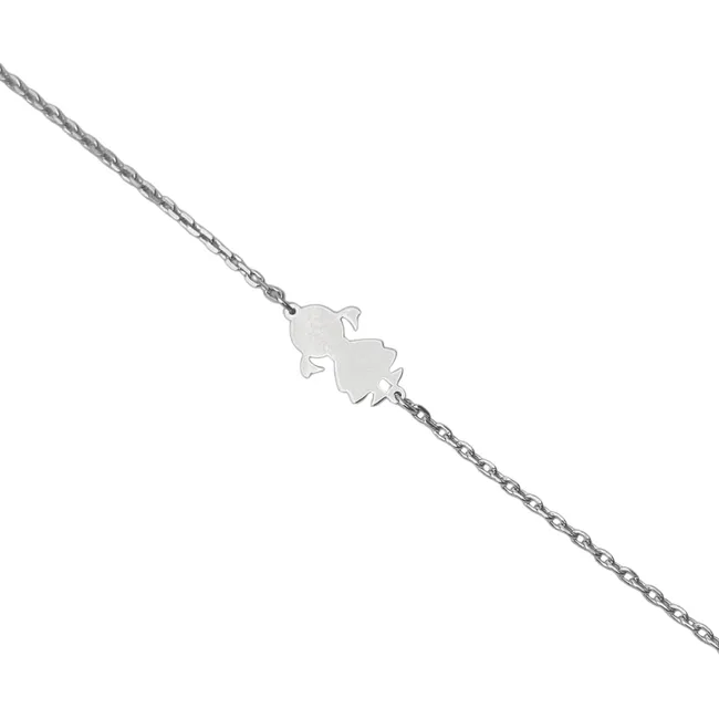 Silver bracelet for engraving with pedant Daughter 