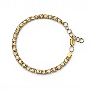 Срібний браслет з позолотою Арабський Бісмарк з фіанітами 