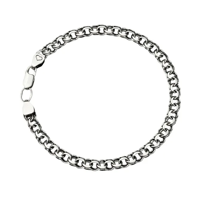 Серебряный браслет плоский бисмарк   зображення 5